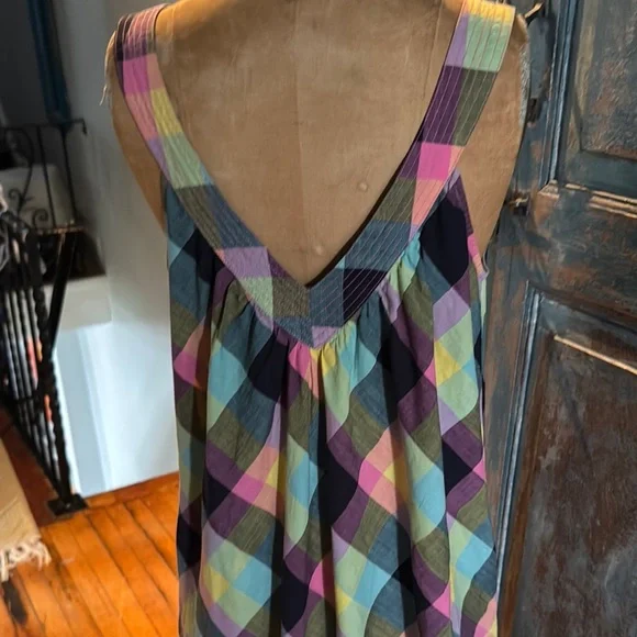 Marc by Marc Jacobs neon Multicolor Plaid Sleeveless Dress - Picture 3 of 4